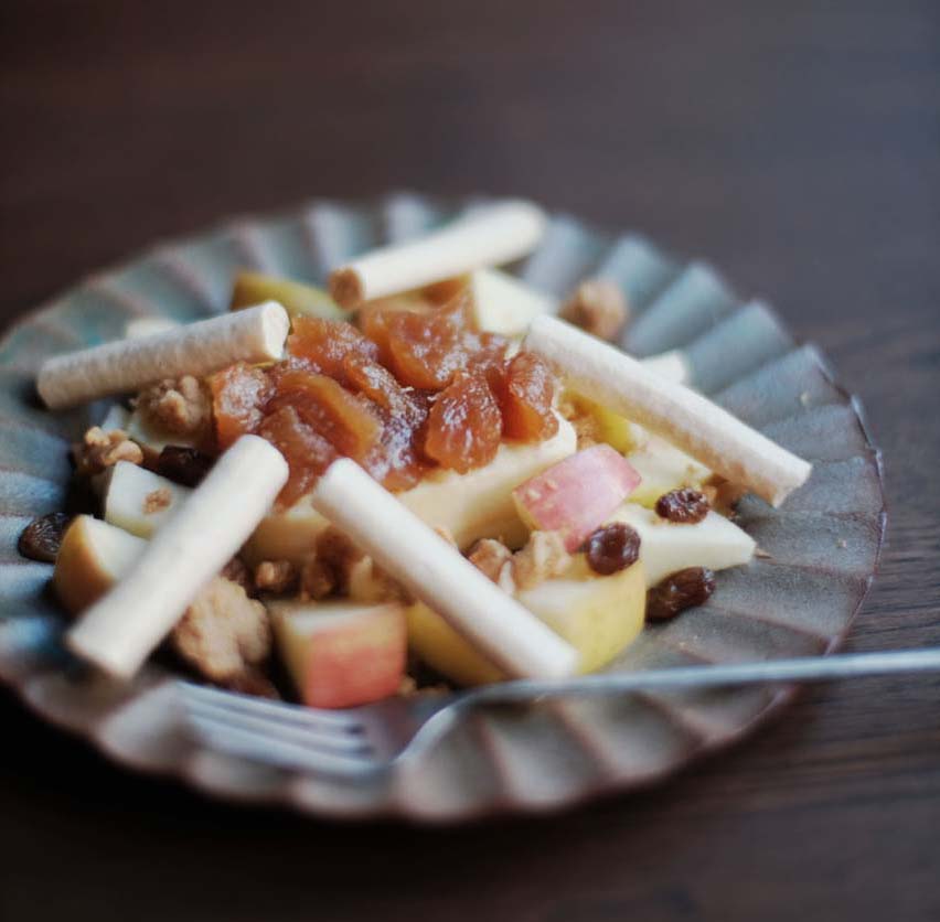 柿と味噌とほうじ茶のチーズケーキ